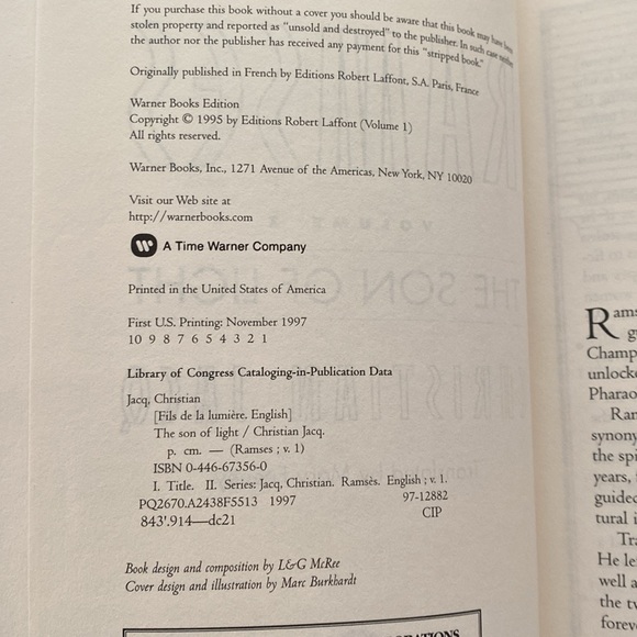 Ramses The Son of Light Volume I by Christian Jacq Translated by Mary Feeney - Picture 3 of 10